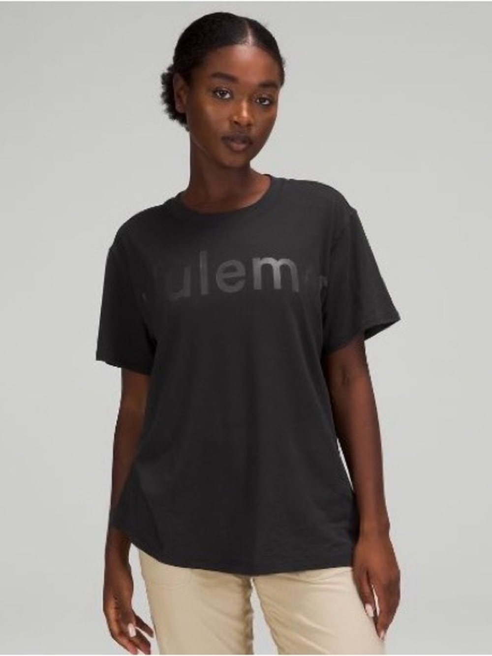 lululemon athletica Black Logo Short Sleeve Tee